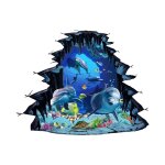 Autocollants muraux cass�s 3d dauphin bleu tortue oc�an monde stickers muraux sous la mer poissons tropicaux ...