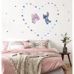 Autocollants muraux - komar - stitch in love - 50x70 cm - r�utilisables - r�sistants � la d�coloration ...