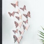 Autocollants papillon en papier creux 3d 12 pices dcoration de chambre de bb / fille