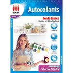 Autocollants ronds - micro application - 4 feuilles a4 - 96 autocollants - 4cm de diam�tre - blanc