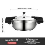 Autocuiseur 3l - cocotte minute - inoxydable - antid�flagrant - 24cm diam�tre - convient cuisini�res ...