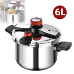 Autocuiseur en acier inoxydable 6l double poign�e antid�flagrant chauffage rapide cocotte minute convient ...