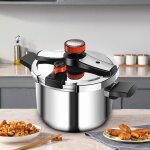 Autocuiseur - cocotte minute - 2 niveaux de pression - inox - 6l - antidflagrant - double fond - tous ...