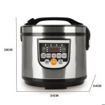 Autocuiseur lectrique 5l en acier inoxydable - cuiseur  riz numrique avec affichage led - 700w - fonction ...