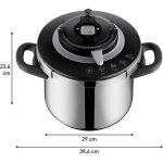 Autocuiseur - tefal - clipso chef - 8l - acier inoxydable - 4 programmes de cuisson