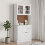 Automne / hiver armoire vaisselier - bahut de rangement pour s�jour - buffet alta blanc 77x35x165cm - ...