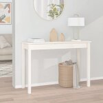 Automne / hiver blanc table consoletable dappoint console pour s�jour blanc 110x40x75cm - bois massif ...