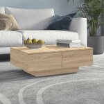 Automne / hiver brun table basse carr�e - ch�ne sonoma 90x60x31cm - bois ding�nierie - hauteur:31cm dec8311814 ...