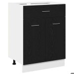 Automne / hiverarmoire bas de cuisine colonne cuisine - cabinet de base avec tiroir riga ch�ne noir 60 ...