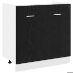 Automne / hiverarmoire bas de cuisine colonne cuisine - meuble bas d�vier ch�ne noir 80x46x815 cm bois ...