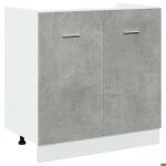 Automne / hiverarmoire bas de cuisine colonne cuisine - meuble sous - �vier lyon gris b�ton 80 x 46 x ...