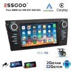 Autoradio 2 din - essgoo - 7 pouces - carplay & android auto - pour bmw e90 e91 e92 e93