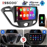 Autoradio 2 din - essgoo - 9 pouces - carplay - usb / type - c - ford transit 2012 - 2021