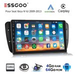 Autoradio 2 din - essgoo - seat ibiza 6j 2009 - 2013 - android 15 - carplay - cam�ra de recul