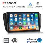Autoradio 2 din - essgoo - seat ibiza 6j - android 15 - carplay - 4 + 64 go