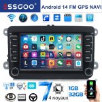 Autoradio 2din apple carplay 1 + 32go - essgoo - pour fr vw caddy golf 5 6 tiguan touran - cran tactile ...