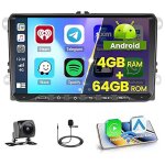 Autoradio 9 pouces android 13 [4 + 64go] pour vw / skoda - sans fil / mirrorlink / gps / wifi / bluetooth ...