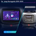 Autoradio 9 pouces android 13 carplay voiture pour jeep renegade 2016 - 2020 �cran tactile gps rds wifi ...