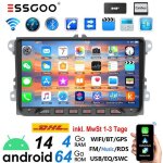 Autoradio 9 pouces - essgoo - android 14 - carplay - gps - bluetooth - dab +