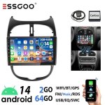 Autoradio android 14 2 + 64g0 pour peugeot 206 206cc 206sw 2000 - 2008 essgoo carplay voiture gps doppel ...