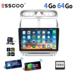 Autoradio android 15 - essgoo - peugeot 307 - cran 9 - carplay sans fil - camra de recul