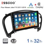 Autoradio android 2 din - essgoo - pour nissan juke 2011 - 2016 - 9 pouces - gps int�gr� - carplay - ...