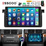 Autoradio android - essgoo - 9 �cran tactile - 4go + 64go - carplay - bmw e46