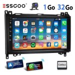 Autoradio android - essgoo - 9 pouces - carplay - mercedes benz w906 / w169 / w245 / w639 - 32go + camra ...
