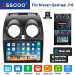 Autoradio android - essgoo - nissan qashqai j10 - �cran 9 - carplay - bluetooth - gps - cam�ra de recul ...