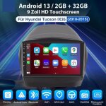Autoradio android gps 10 pouces android 14 2 + 32g carplay sans fil pour hyundai tucson ix35 2010 - 2015 ...