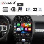 Autoradio android pour jeep - essgoo - 7 pouces - 2 + 32go - carplay - android auto - gps - fm - cam�ra ...