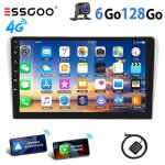 Autoradio android pour toyota avensis - essgoo - 9 pouces - carplay - gps - cam�ra de recul - 6go ram ...