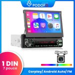 Autoradio bluetooth podofo 1 din carplay android auto 7 pouce avce dab radio fm mirror link cran lectrique ...
