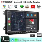 Autoradio essgoo 9 - carplay / android auto - android 14 - dab + - pour volkswagen Autoradio essgoo 9 - carplay / android auto - android 14 - dab + - pour volkswagen