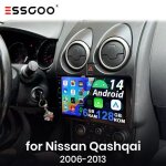 Autoradio - essgoo - android 14 - 9 - nissan qashqai j10 - carplay - gps - bluetooth
