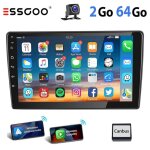 Autoradio essgoo - android 15 - 9 - peugeot 407 - carplay - bluetooth - cam�ra de recul