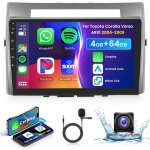Autoradio 2din - podofo - ar10 (toyota corolla verso 2004 - 2009) - android 13 - carplay sans fil - �cran ...