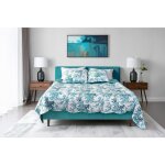 Autrefois boutis patchwork cte dazur dessus de lit 230x250 cm avec 2 taies doreiller 65x65 cm dessus ...