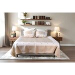 Autrefois boutis patchwork pld abeille dessus de lit 260x260 cm avec 2 taies doreiller 65x65 cm broderies ...