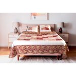 Autrefois - boutis patchwork rouge mimosa - 230x250 cm - boutis 2 places avec 2 taies 65x65cm - couvre ... Autrefois - boutis patchwork rouge mimosa - 230x250 cm - boutis 2 places avec 2 taies 65x65cm - couvre ...