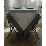 Autrefois nappe brode rectangulaire 160x250 cm avec 8 serviettes inclus nappe lin mtiss bicolor gris ...