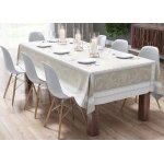 Autrefois nappe jacquard enduite nappe beige 150 x 200 cm nappe anti tache tissu facile � nettoyer lavande ...
