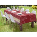Autrefois nappe jacquard enduite nappe rouge 150 x 300 cm nappe anti tache tissu facile � nettoyer utopie ...