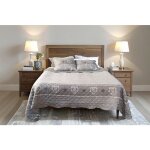 Autrefois zo gris boutis patchwork 230x250 cm avec 2 taies doreiller 65x65 cmdessus de lit coeur et ...