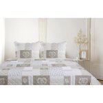 Autrefois zo lin boutis patchwork 230x250 cm avec 2 taies doreiller 65x65 cm dessus de lit coeur et ...