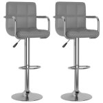 Autumn sale tabourets de bar (set de 2) gris similicuir - confort optimal - contemporain - 48x47x111 ...