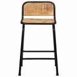 Autumn sale tabourets de bar (set de 4) bois massif manguier brut - confort optimal - contemporain - ...