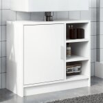 Autumn salemeuble pour vasque  poser / meuble wc - armoire de lavabo blanc 63x29x55 cm bois dingnierie ...