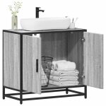 Autumn salemeuble pour vasque  poser / meuble wc - armoire de lavabo de salle de bain sonoma gris 65x33x60 ...