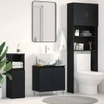 Autumn salemeuble pour vasque  poser / meuble wc - cabinet de lavabo chne noir 58 x 33 x 60 cm bois ...